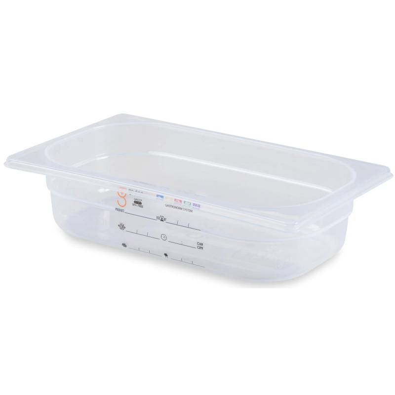 GN bac 1/4x65mm 1,63L PP IML transparent gastro-plus