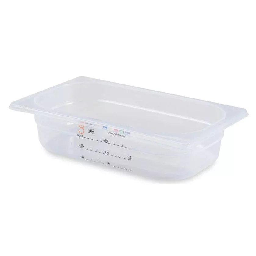 GN bac 1/4x65mm 1,63L PP IML transparent gastro-plus