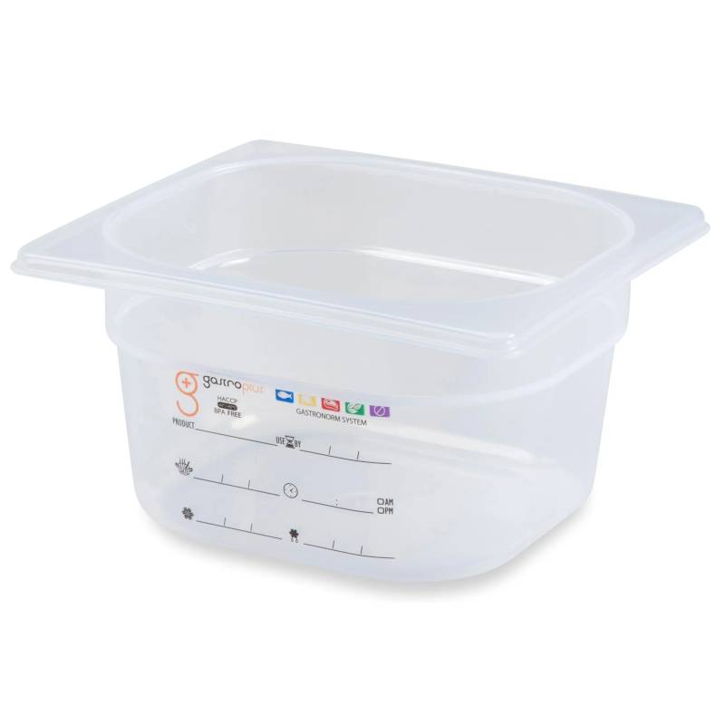 GN bac 1/6x100mm 1,53L PP IML transparent gastro-plus