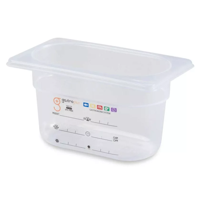 GN bac 1/9x100mm 0,85L PP IML transparent gastro-plus