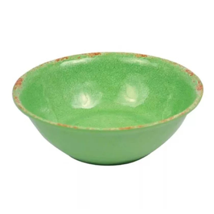 Plat melamine rond vert rustique d210x70mm