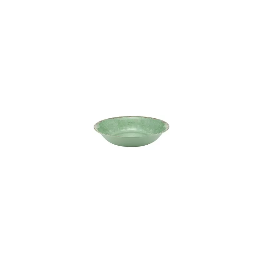 Plat melamine rond vert rustique d350x70mm