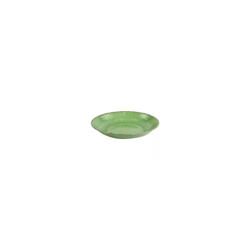 Plat melamine rond vert rustique d420x70mm