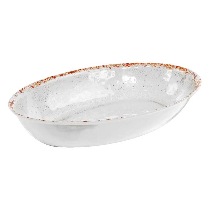 Plat ovale melamine blanc...