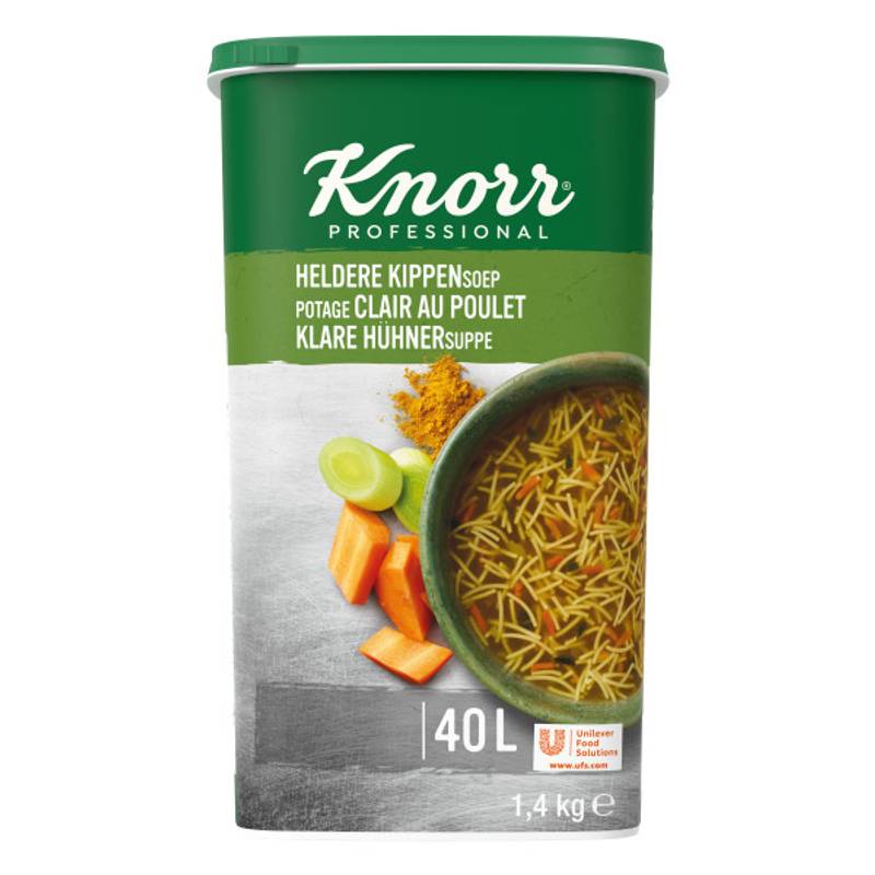 Potage clair au poulet...