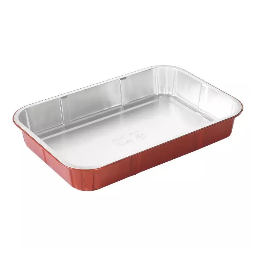 Barquette aluminium R2C (1,79L rouge - 281x191x42mm)