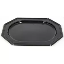 Plat PET octogonal noir 36x24cm (50pcs)
