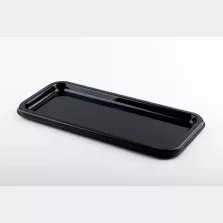 Plat PET rectangulaire noir 35x16cm (50pcs)