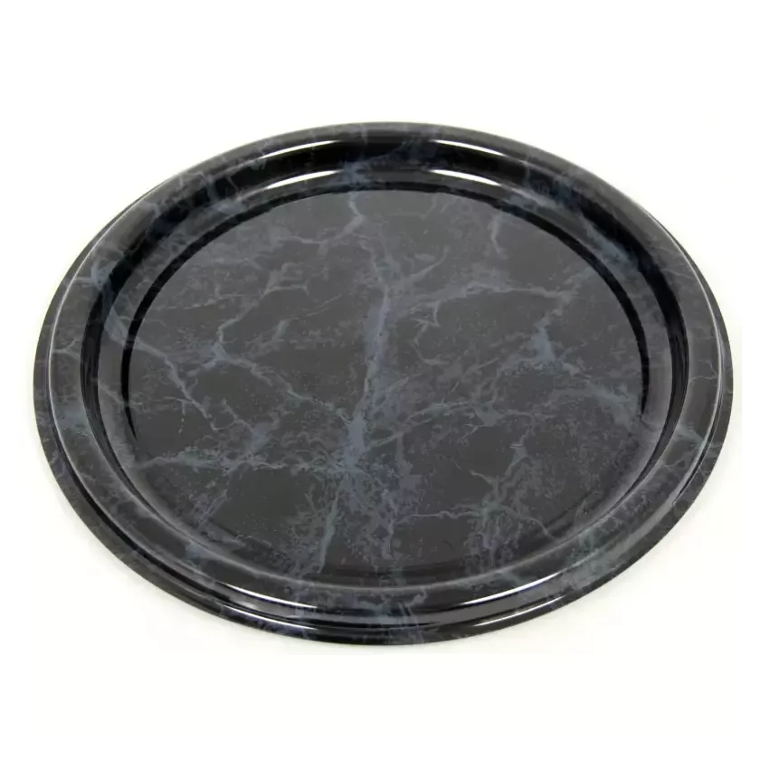 Plat PET rond marbre 30cm (50pcs)