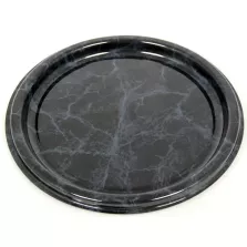 Plat PET rond marbre 23cm (250pcs)