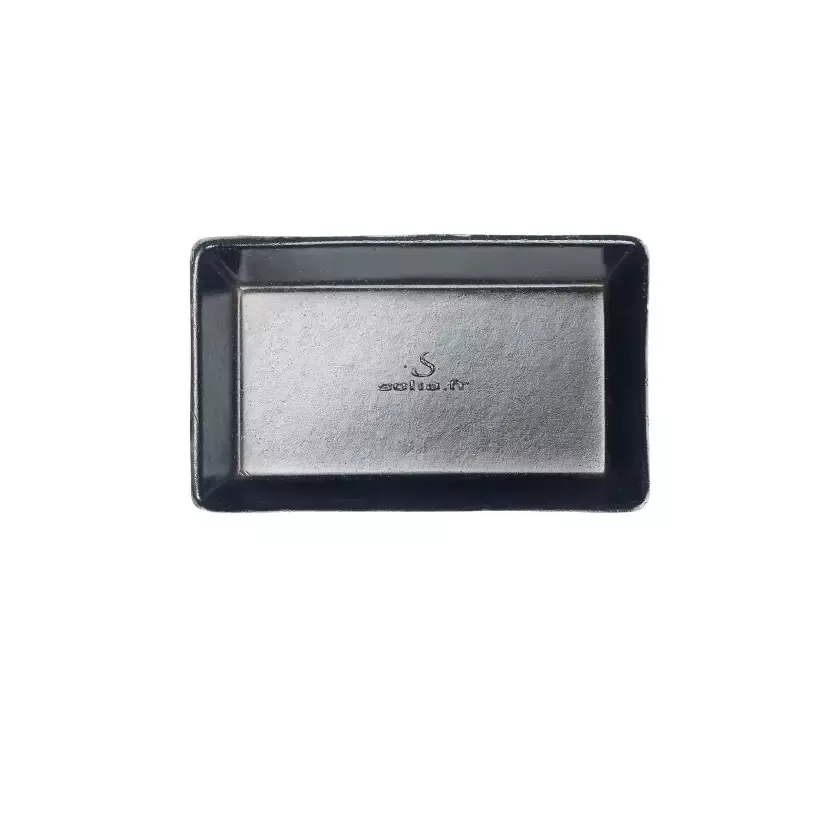 Assiette pulpe rectangulaire noire 200x150x20mm finition PLA (200 pièces)