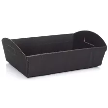 Carton panier kraft noir 250x200x90mm ridé (50pcs)