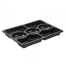 Ravier rPET noir 320x250x33mm 7 compartiments (120 pièces)
