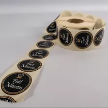 Autocollant "Fait maison" rond d4,5cm noir (1000 pièces)