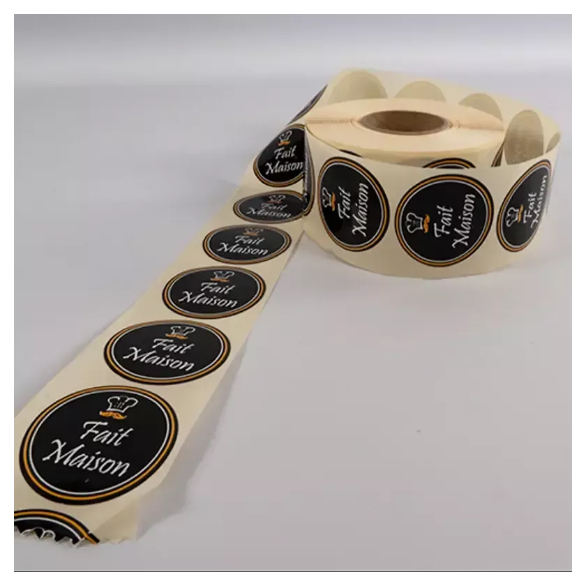 Autocollant "Fait maison" rond d4,5cm noir (1000 pièces)