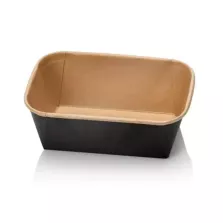 Ravier carton/PE kraft-noir 168x118x68mm 900ml (300 pièces)