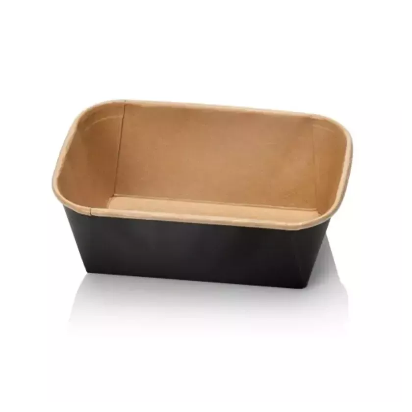 Ravier carton/PE kraft-noir 168x118x68mm 900ml (300 pièces)