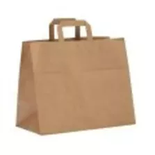 Sac papier brun avec poignées plates (26×26cm)