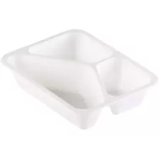 Barquette PP blanche 3 compartiments 530/325/235ml 227x178x50mm (carton 216)