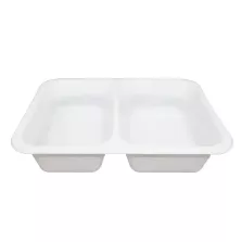 Barquette PP blanche 2 compartiments 227x178x50mm (carton 360)