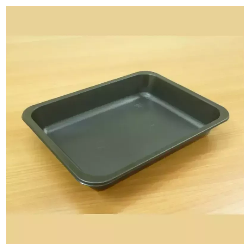 Barquette PP noire lisse 1 compartiment 227x178x35mm (carton 270)