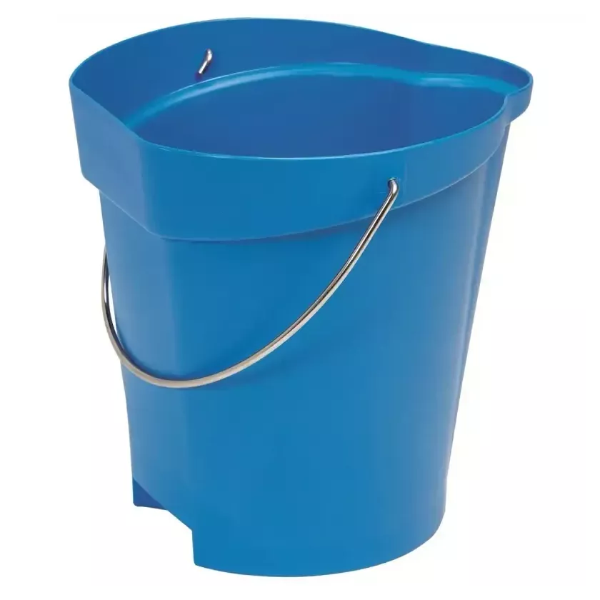 Seau 12L gradué anse inox bleu