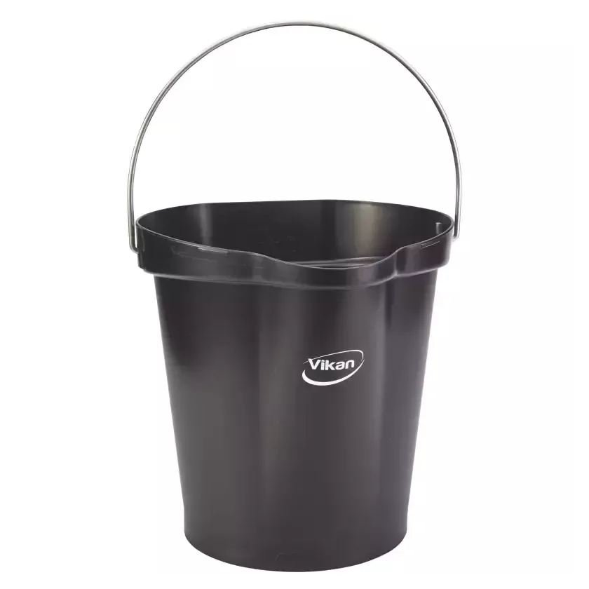 Seau 12L gradué anse inox noir