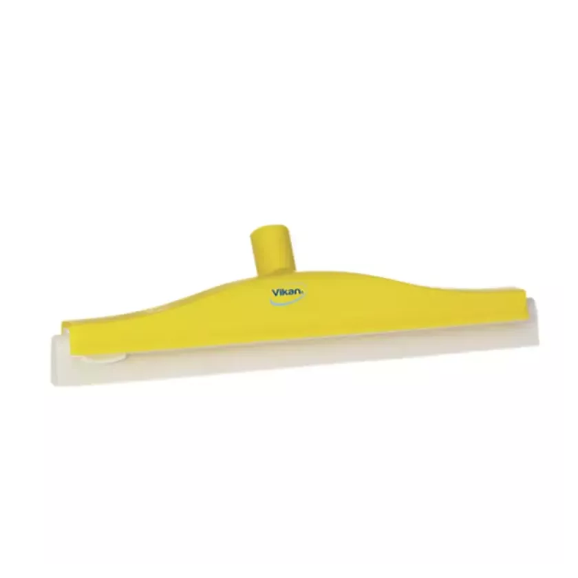 Raclette 400mm jaune caoutchouc blanc pivot