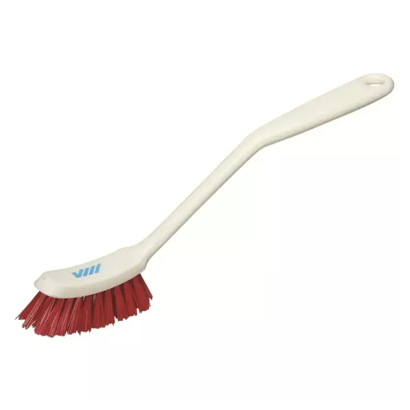 Brosse vaisselle avec manche médium rouge
