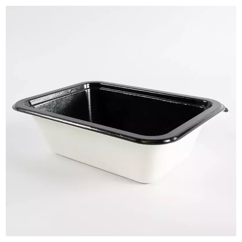 Barquette papier PET noir 145x105x43mm