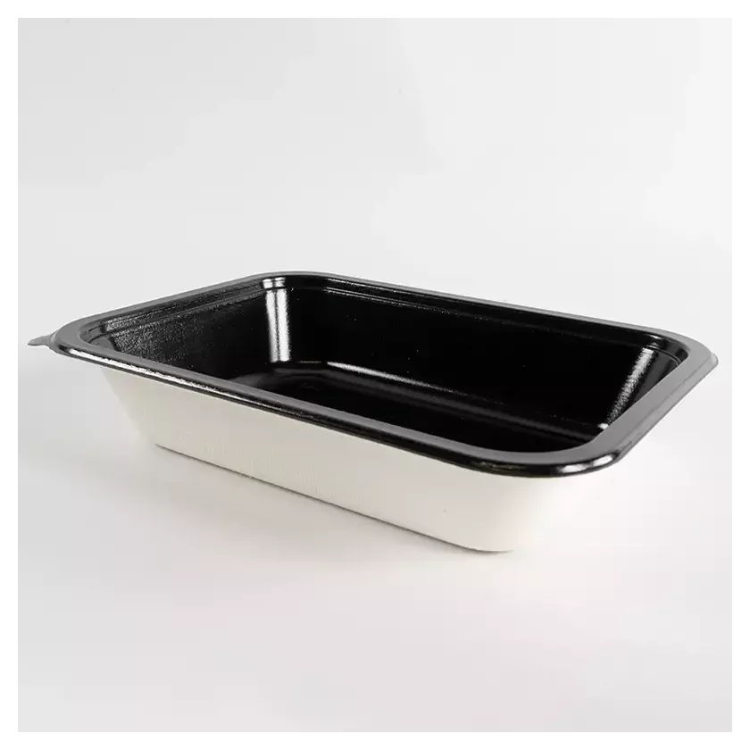 Barquette papier PET noir 187x139x37mm