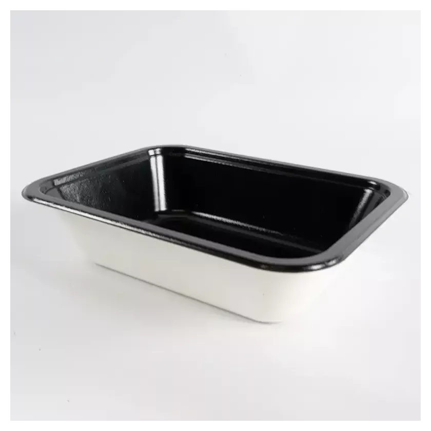 Barquette papier PET noir 187x139x45mm