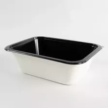 Barquette papier PET noir 187x139x60mm