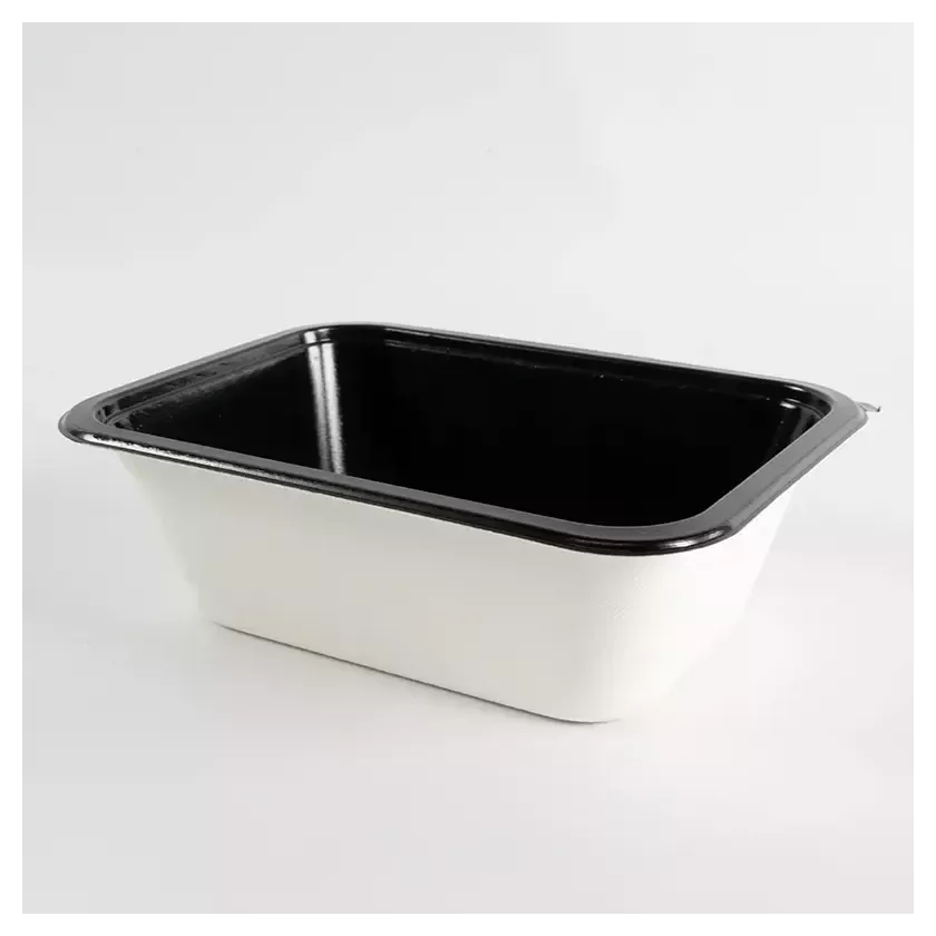 Barquette papier PET noir 187x139x60mm