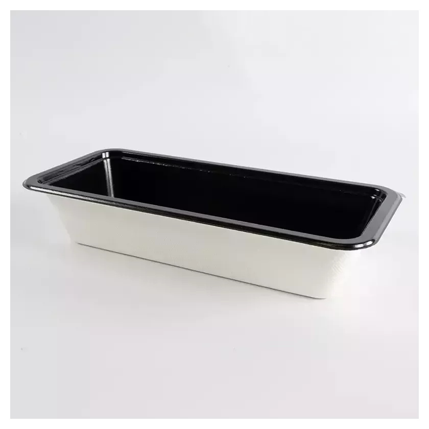 Barquette papier PET noir 227x105x45mm