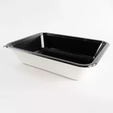 Barquette papier PET noir 227x178x50mm