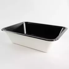 Barquette papier PET noir 227x178x60mm