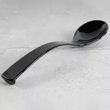 Cuillère salade courbée noir plexi 25cm