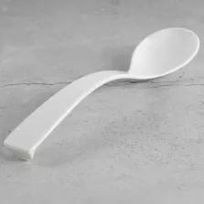 Cuillère salade courbée blanc plexi 25cm