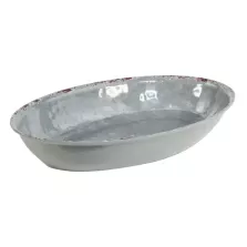 Plat melamine ovale gris rustique 420x280x70mm