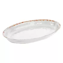 Plat melamine ovale blanc...