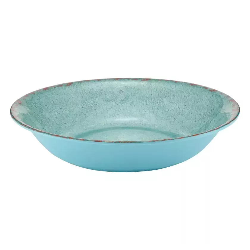 Plat melamine rond bleu rustique d350x70mm