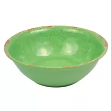 Plat melamine rond vert rustique d210x70mm