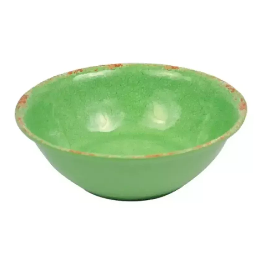 Plat melamine rond vert rustique d210x70mm