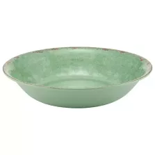 Plat melamine rond vert rustique d350x70mm