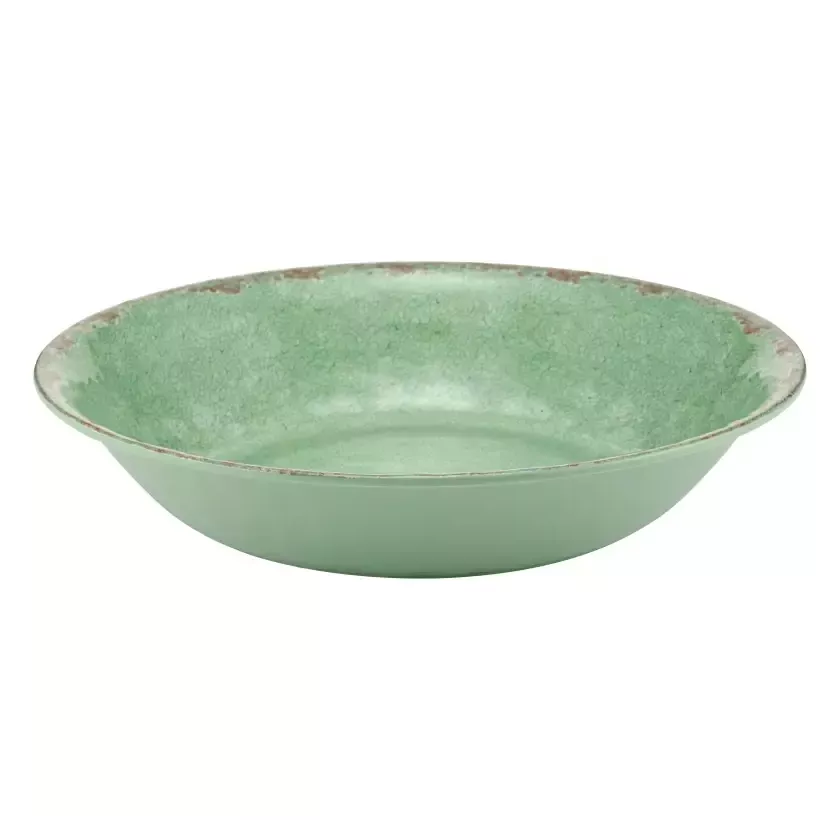Plat melamine rond vert rustique d350x70mm