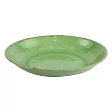 Plat melamine rond vert rustique d420x70mm