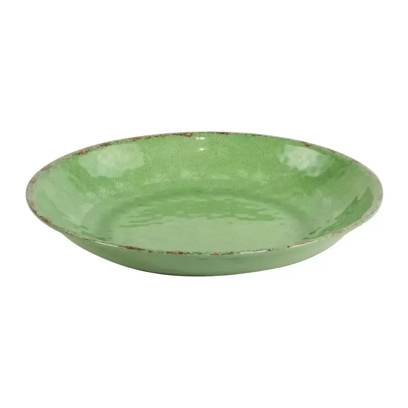 Plat melamine rond vert rustique d420x70mm