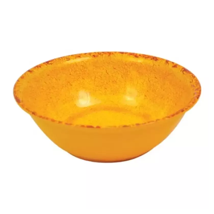 Plat melamine rond orange rustique d210x70mm
