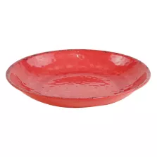 Plat melamine rond rouge rustique d420x70mm